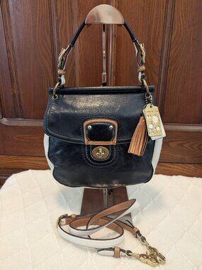 Coach 70th Anniversary Legacy Willis 19031 Navy Leather Colorblock Crossbody
